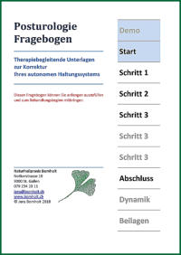 Posturologie Fragebogen / Anamnesebogen von Jens Bomholt: Titelblatt